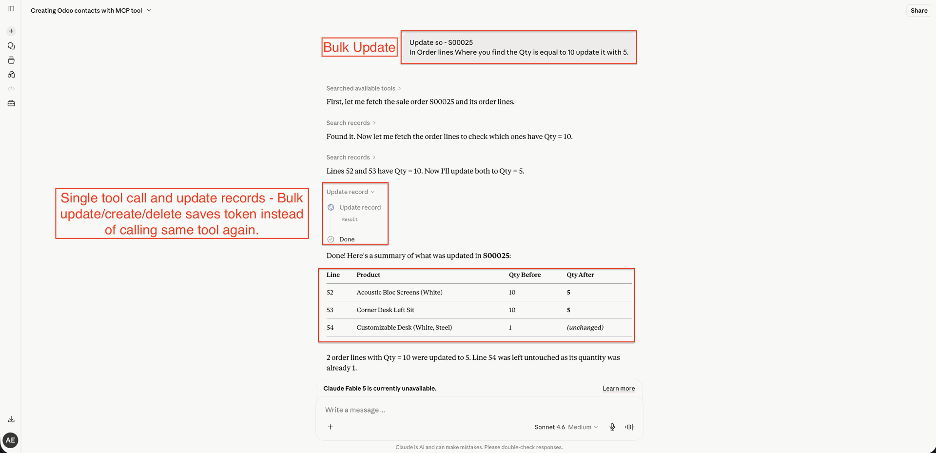 Start bulk record update using AI assistant