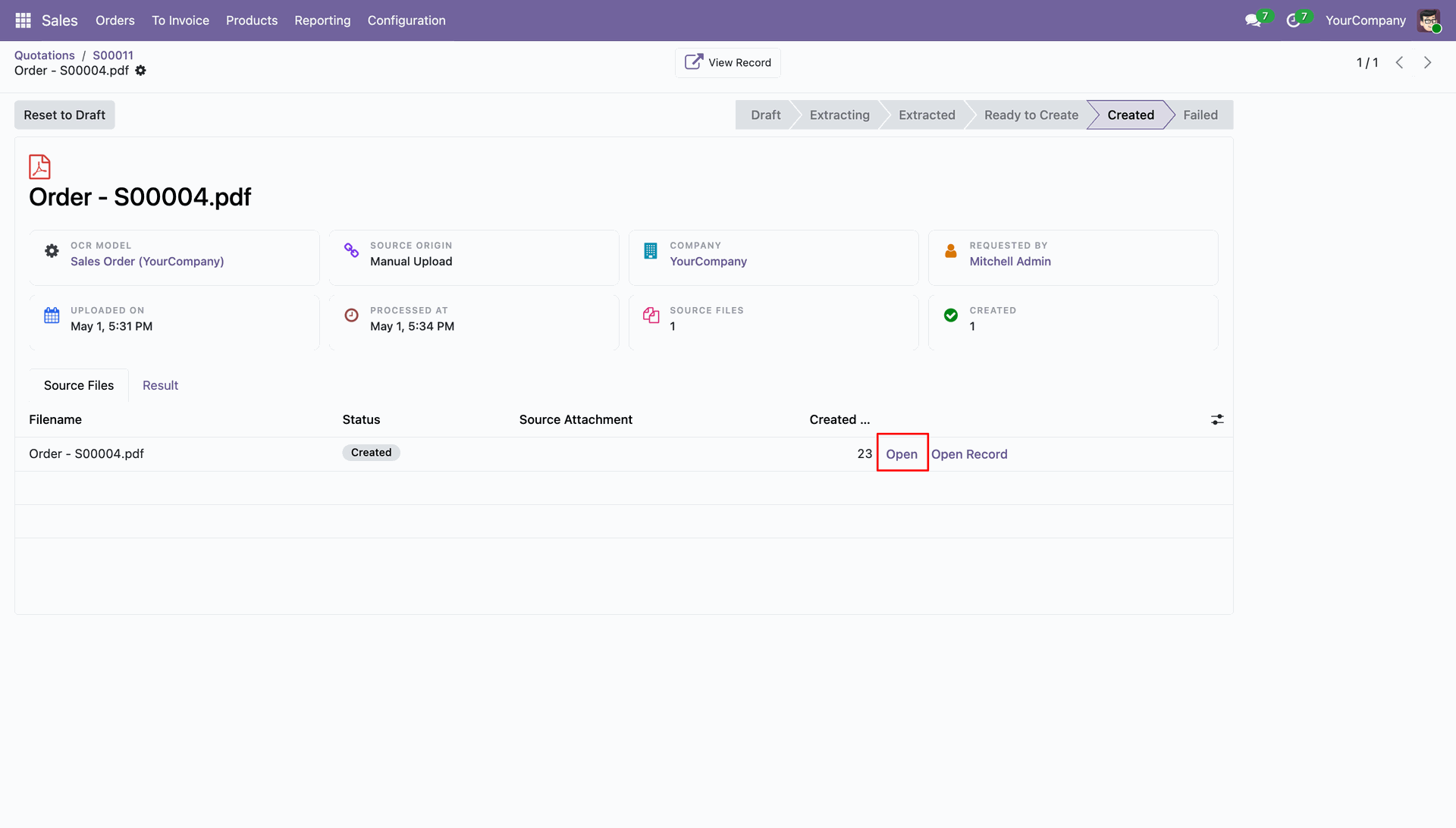 Open source documents linked to OCR records