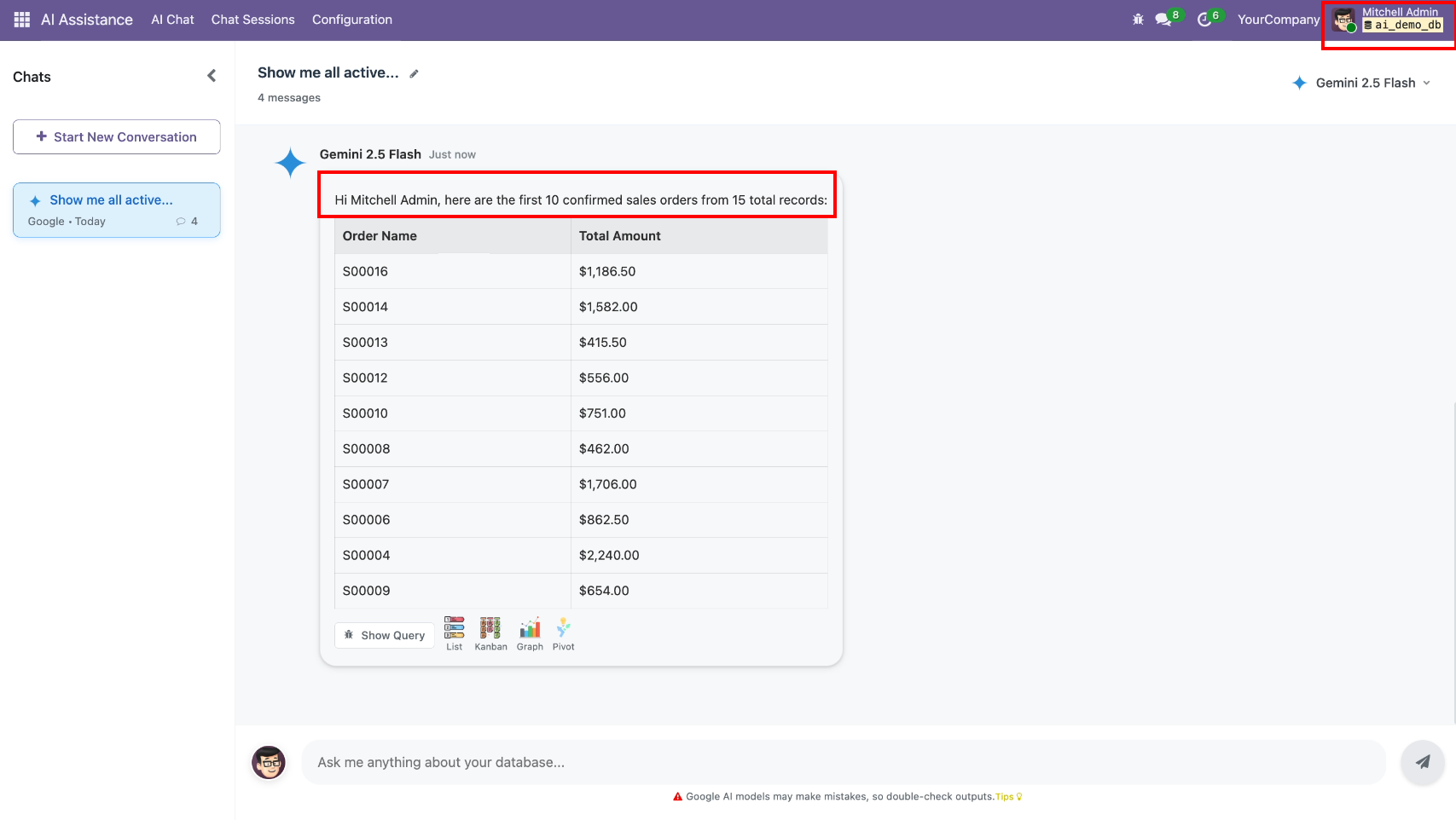 AI-generated Odoo sales order insights
