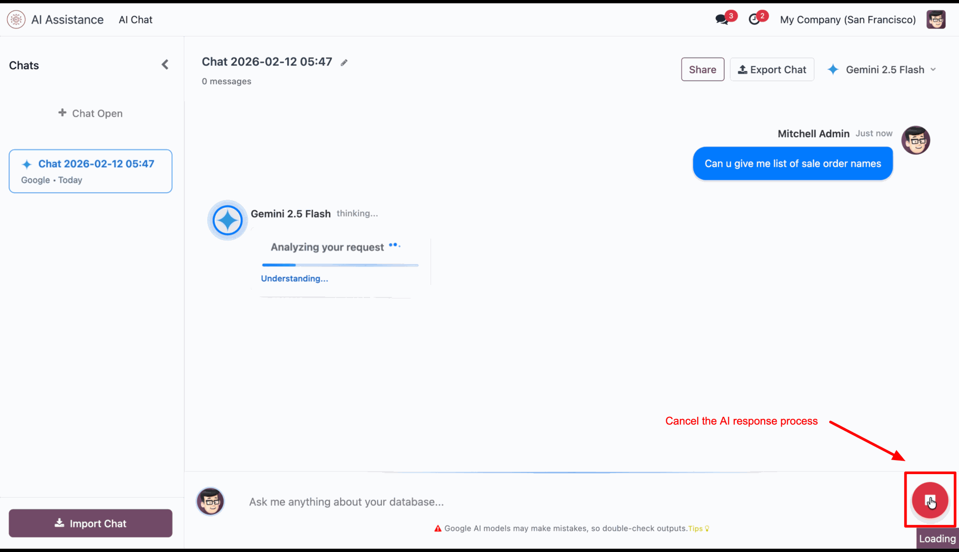 Pause AI response generation in InsightMate chat