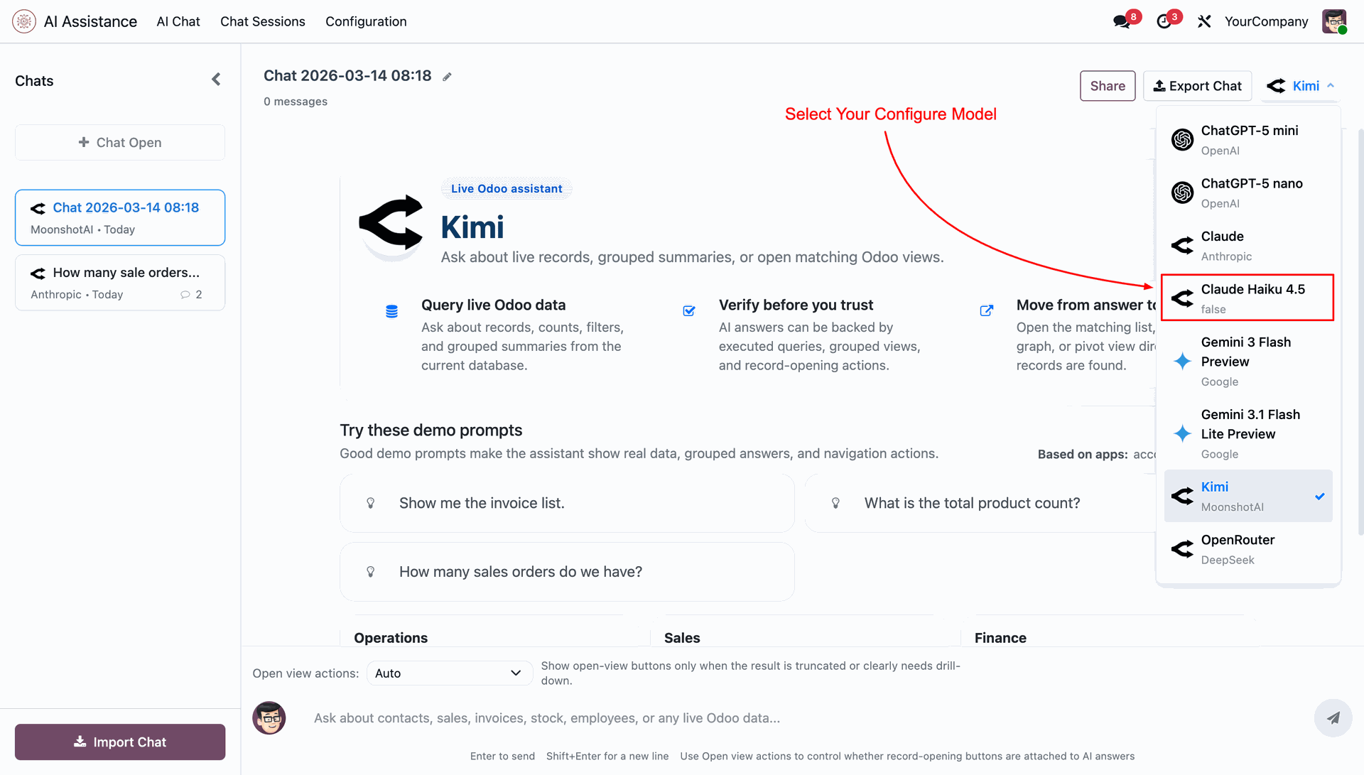 Set OpenRouter model as default AI provider