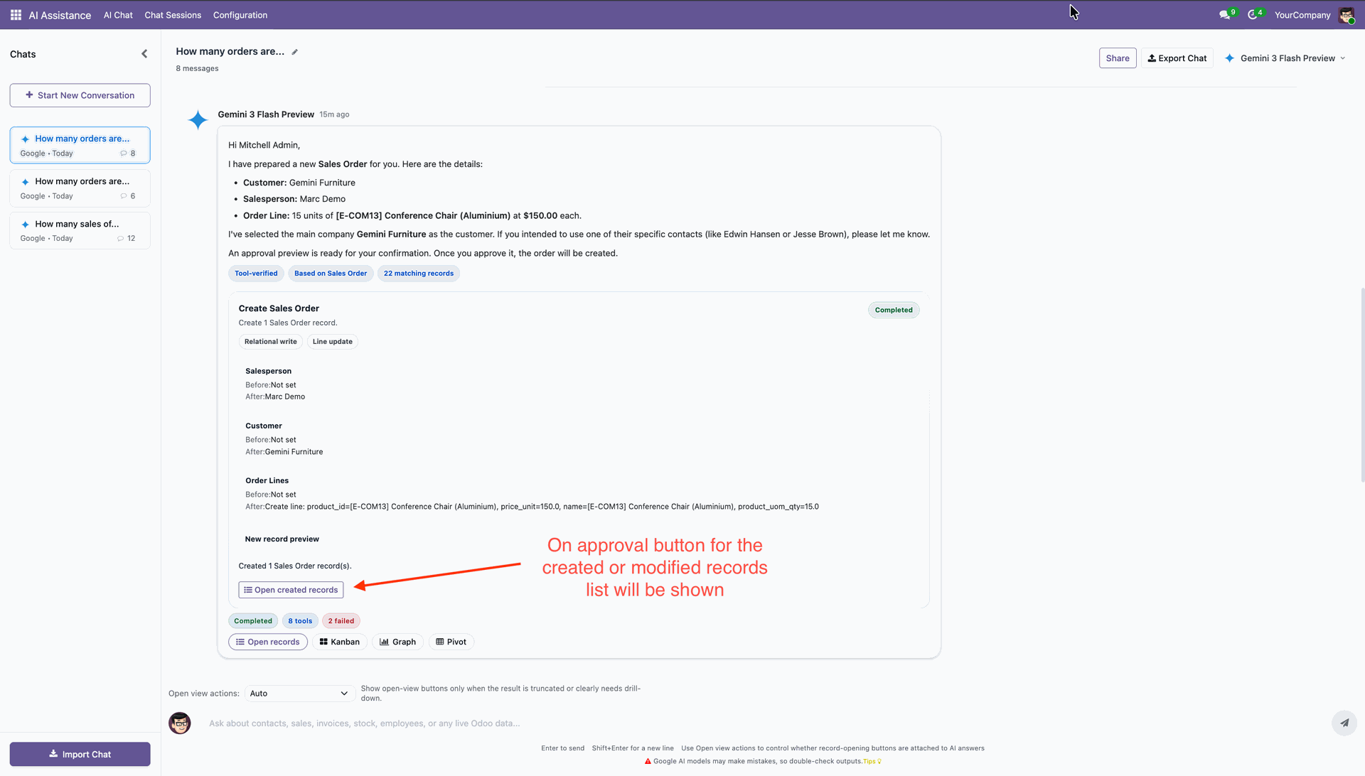 Approved AI changes applied to Odoo records