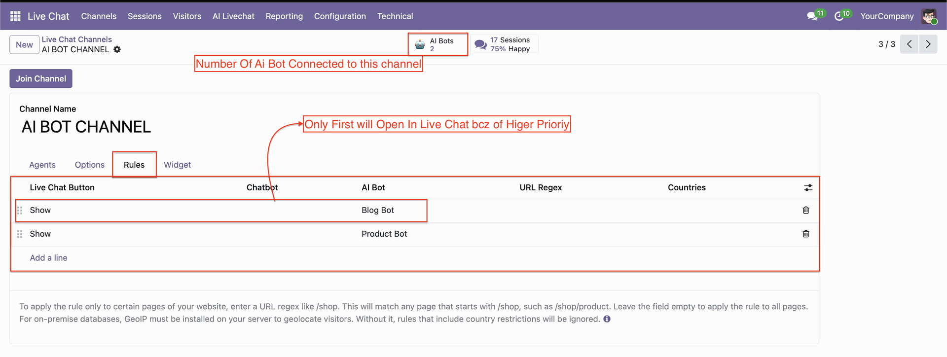 Manage multiple AI chatbots for different teams