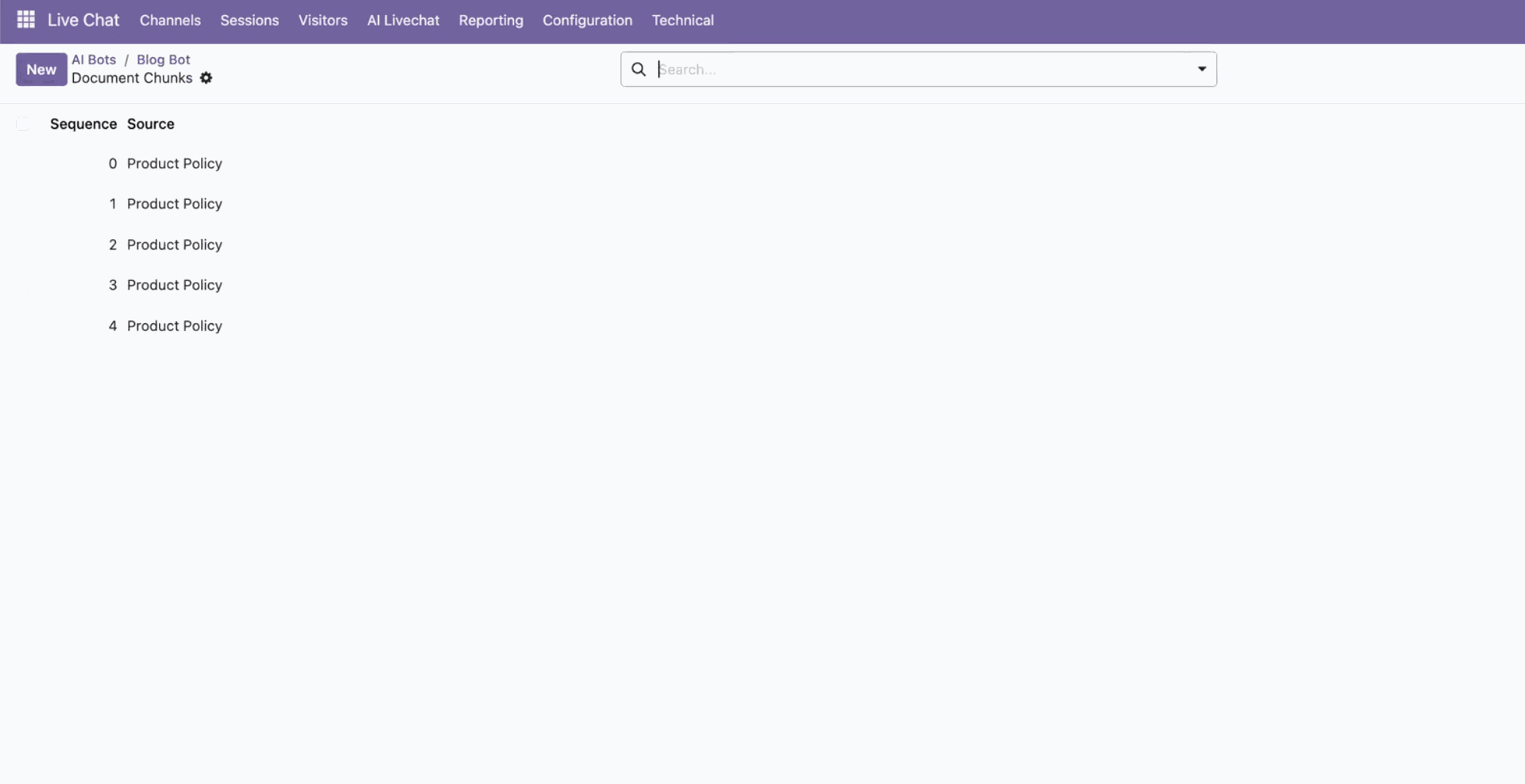 View document chunks used by AI chatbot