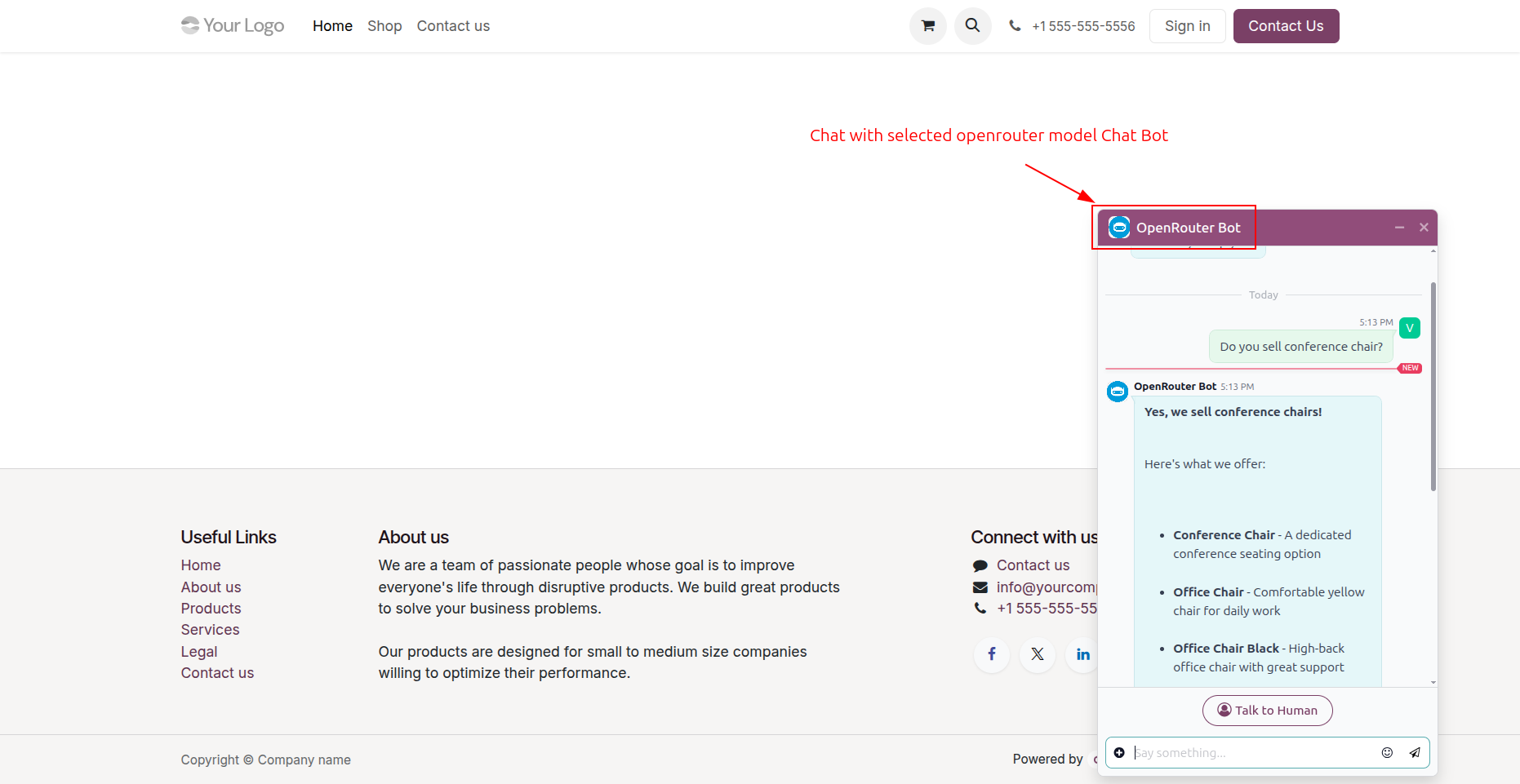 Chat using selected OpenRouter AI model