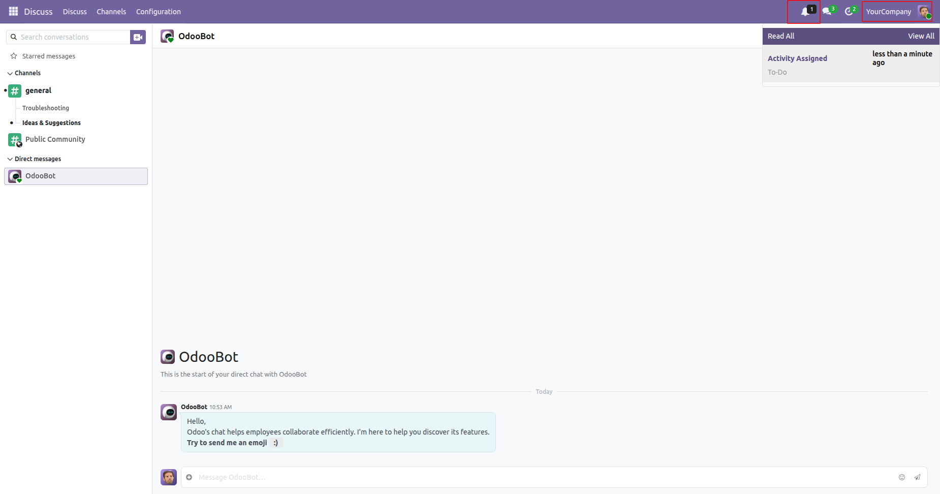 Bell notification for assigned user