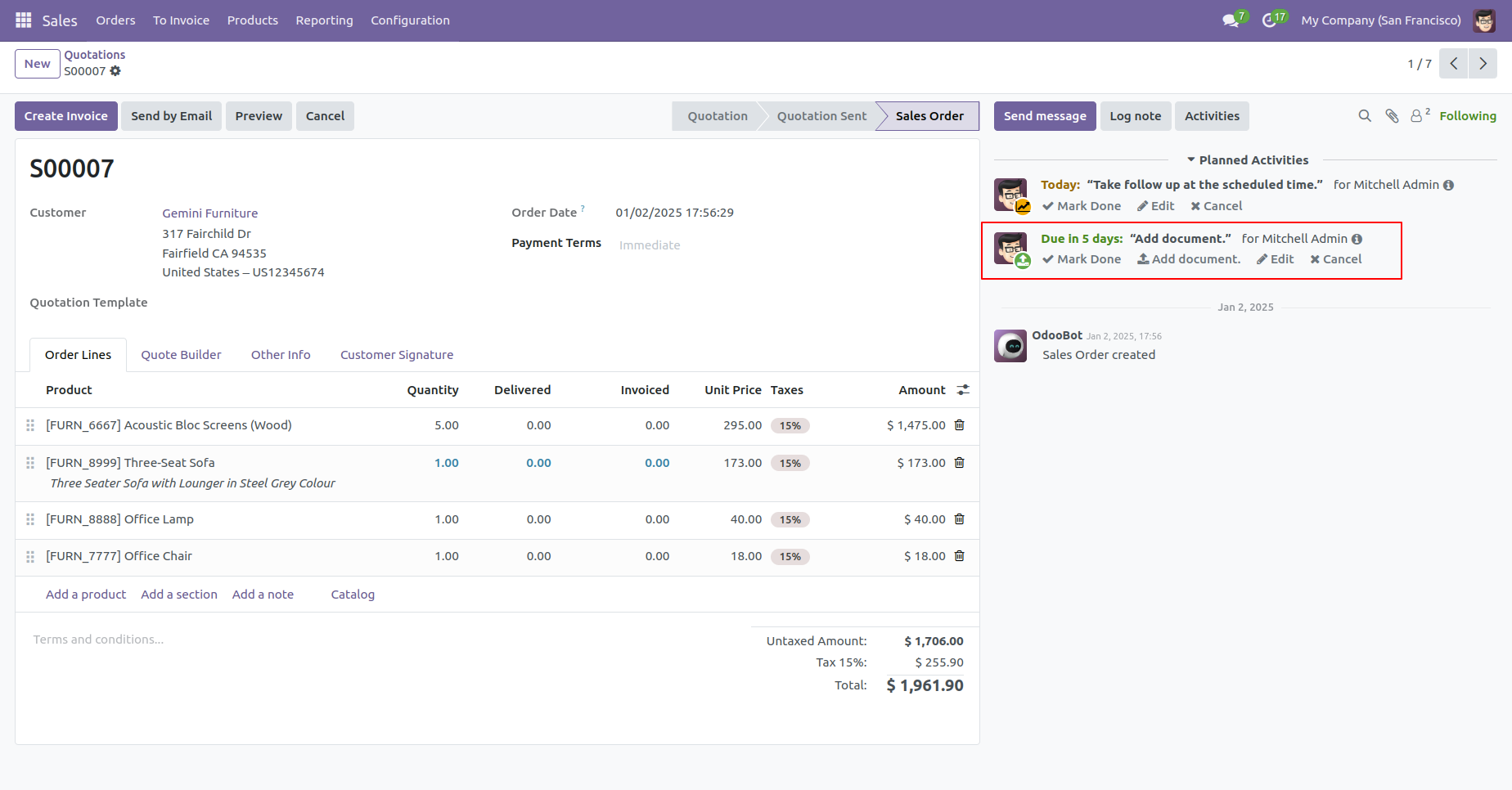 Assigned activity history in chatter