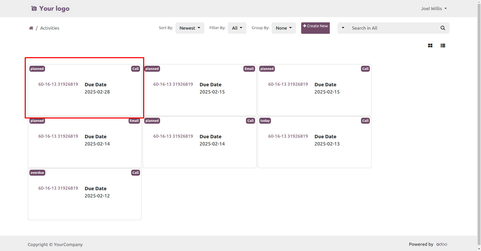 Completed activity removed from the portal view