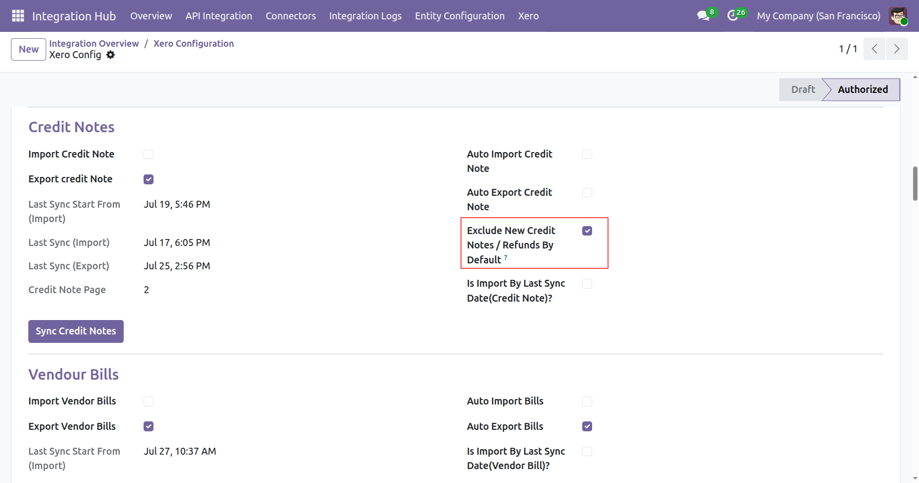 Enable Exclude New Refunds By Default in Xero Configuration