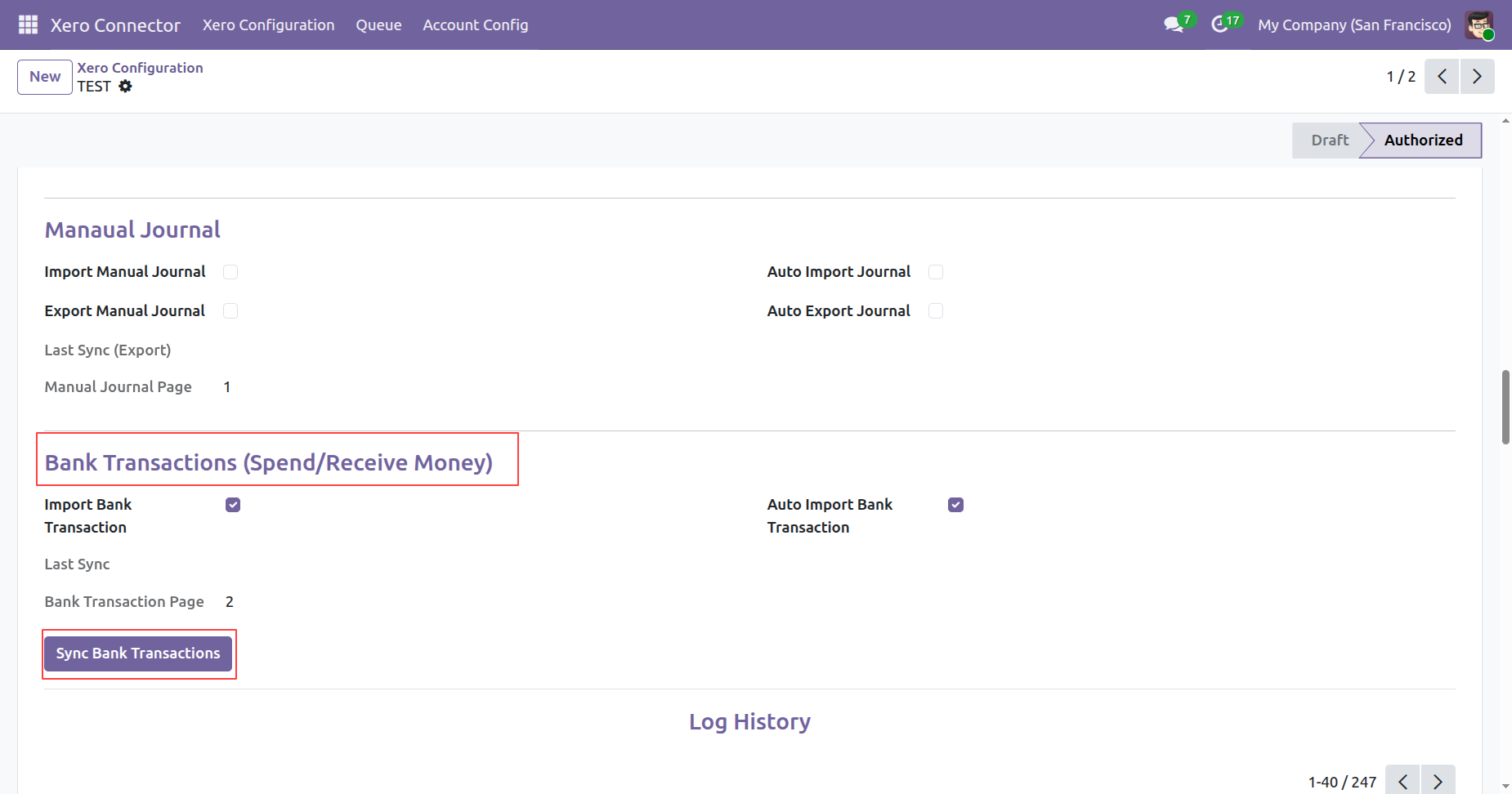 Enable Import Bank Transaction in Xero Configuration