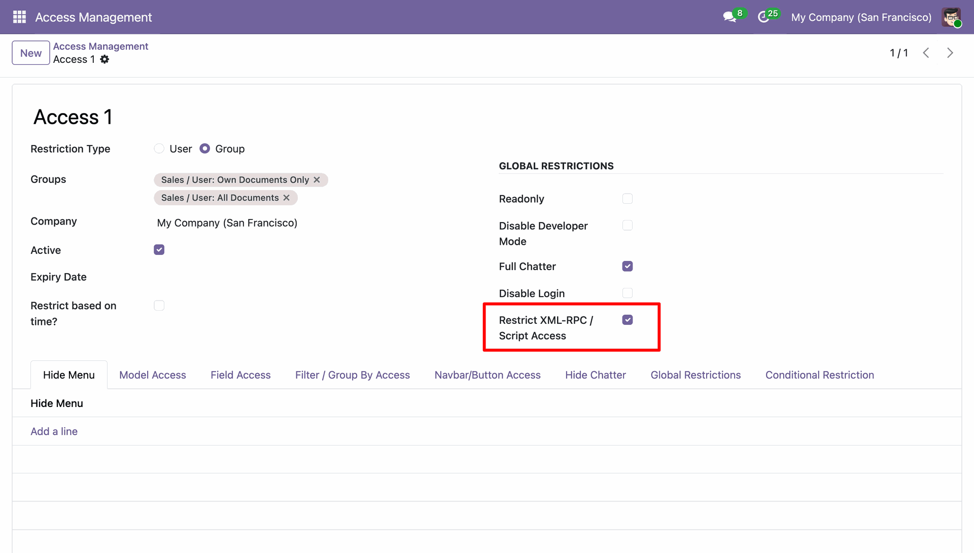 API and External Script Access for Odoo AMS