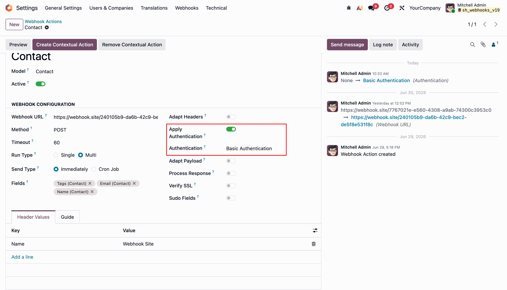 Binding Authentication Profile