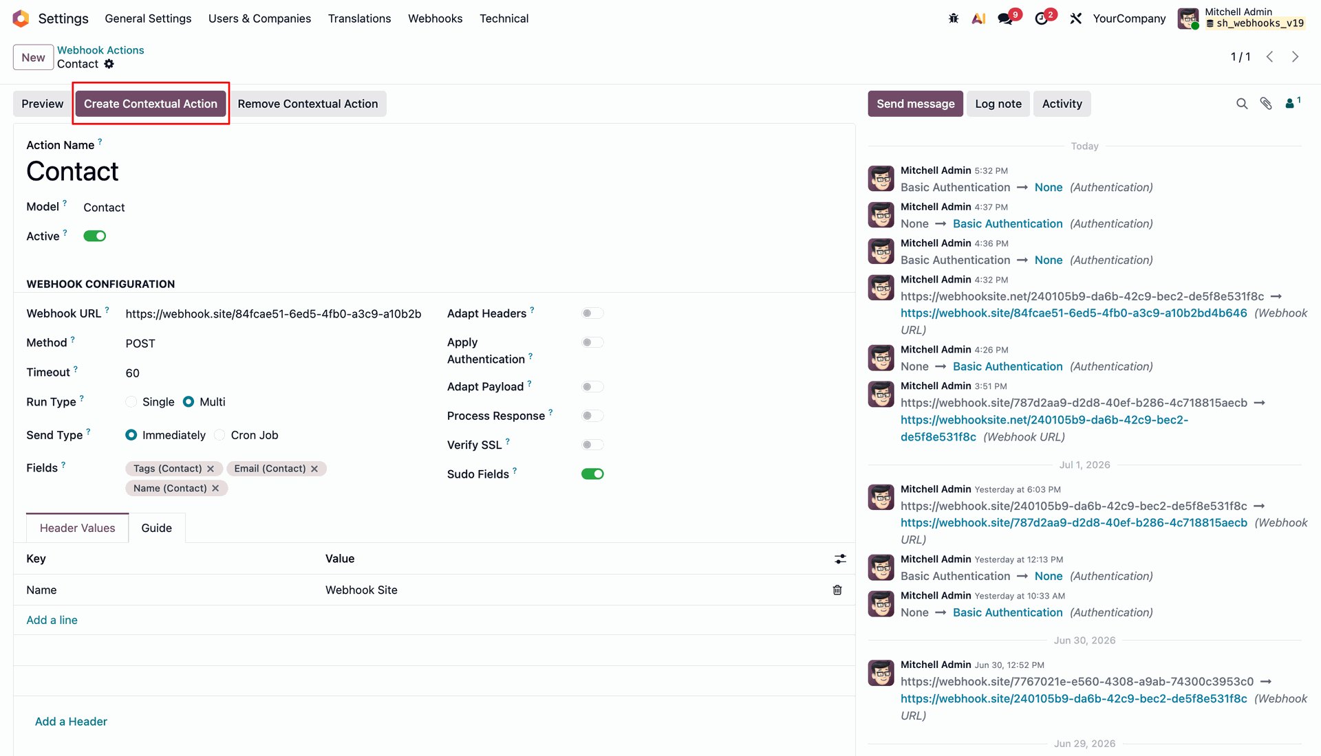 Create Contextual Action Button