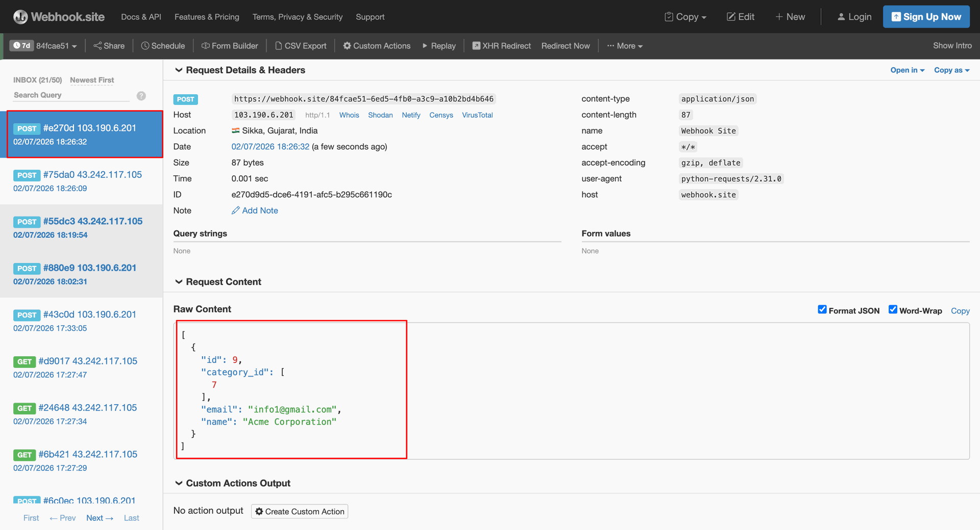 Contextual Webhook Payload Verification