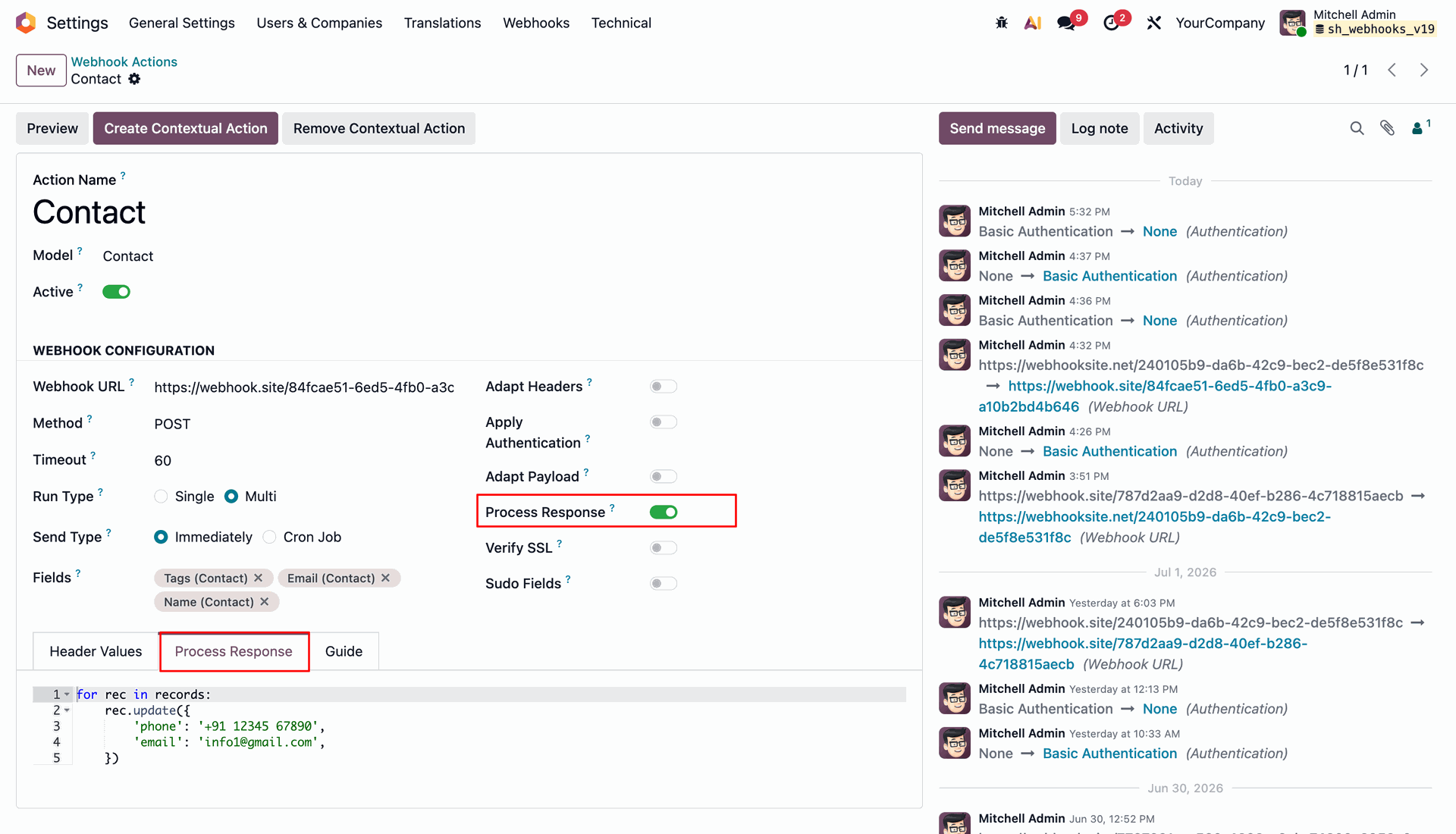 Process Response Configuration