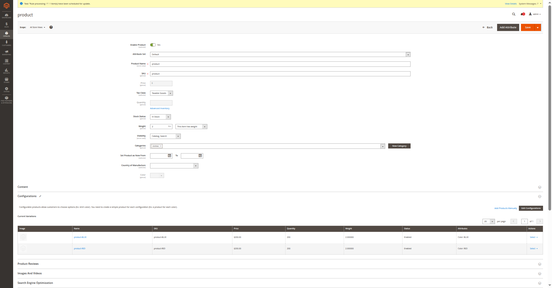 Inspect detailed product sync audit log history recording successful updates and error diagnostic messages