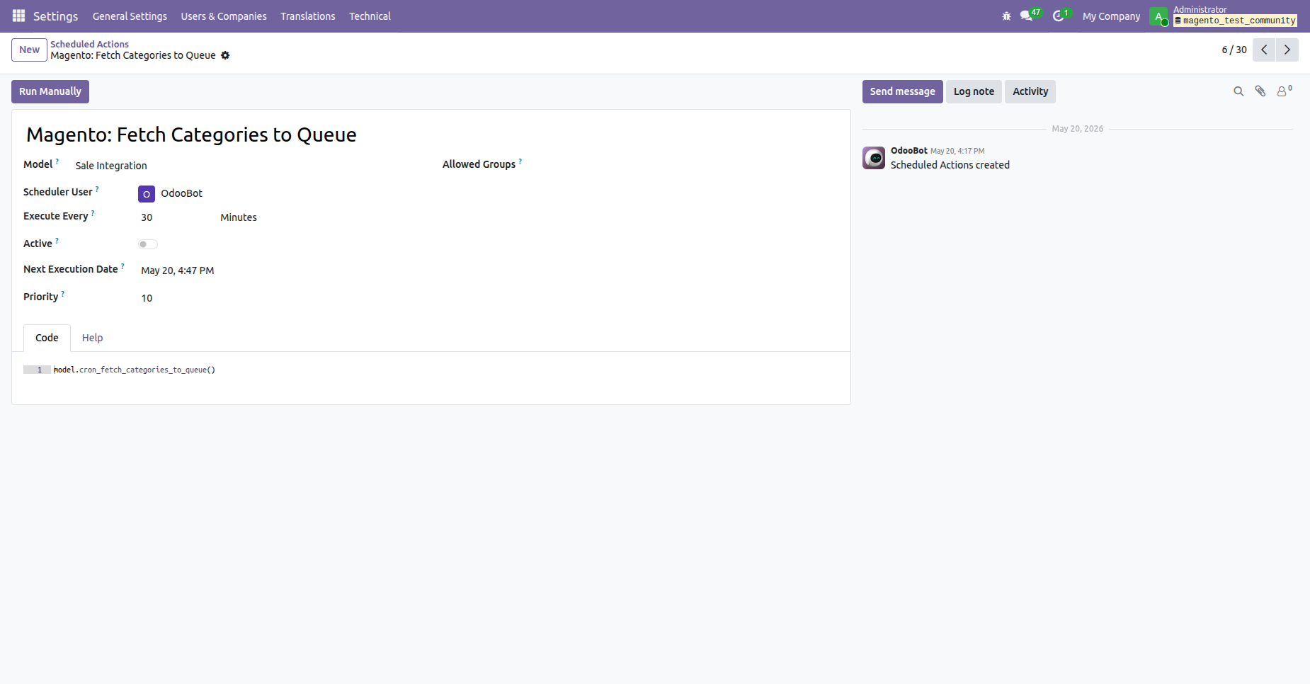 Review category synchronization audit log history detailing record updates and payload execution timestamps