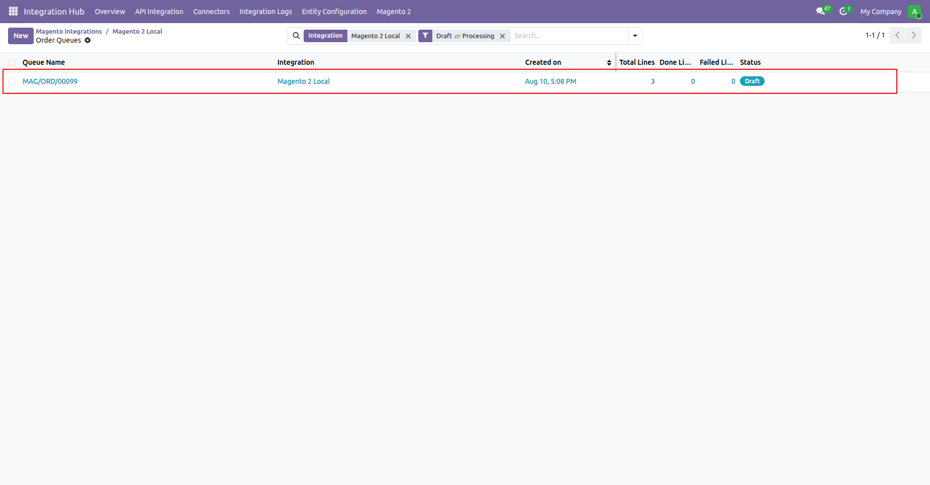 Inspect sale order form view containing dedicated Magento 2 order reference and store instance details