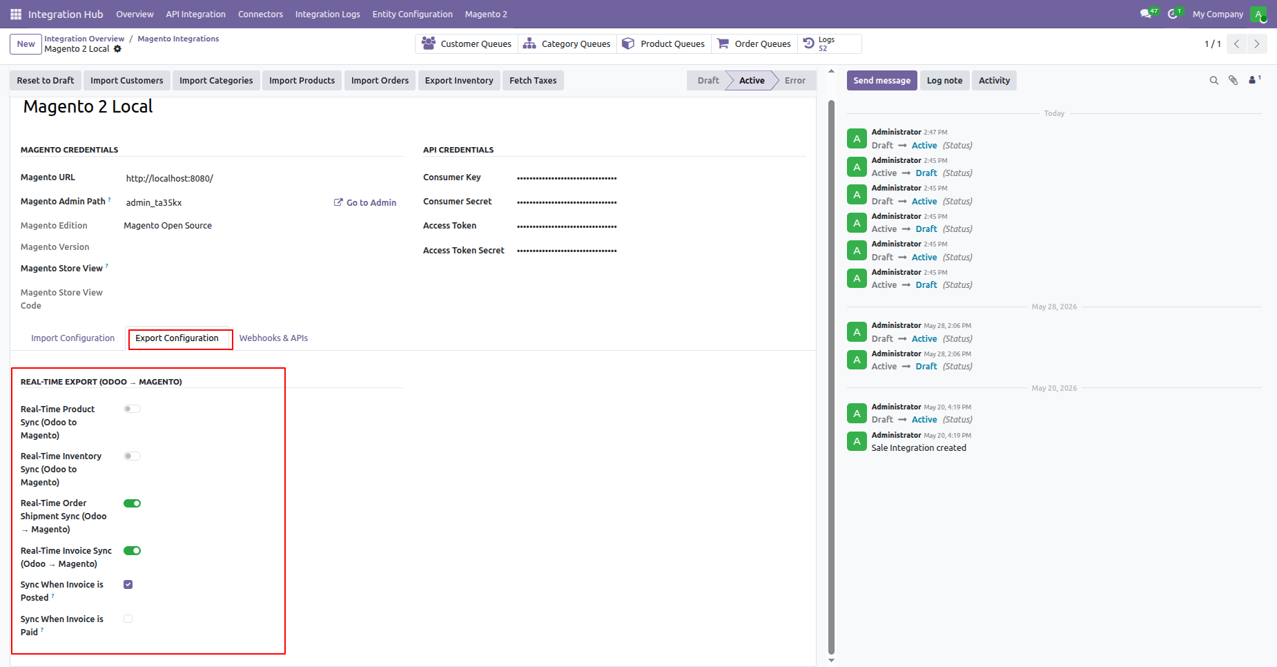 Set default stock locations and warehouse routing policies for real-time inventory synchronization updates