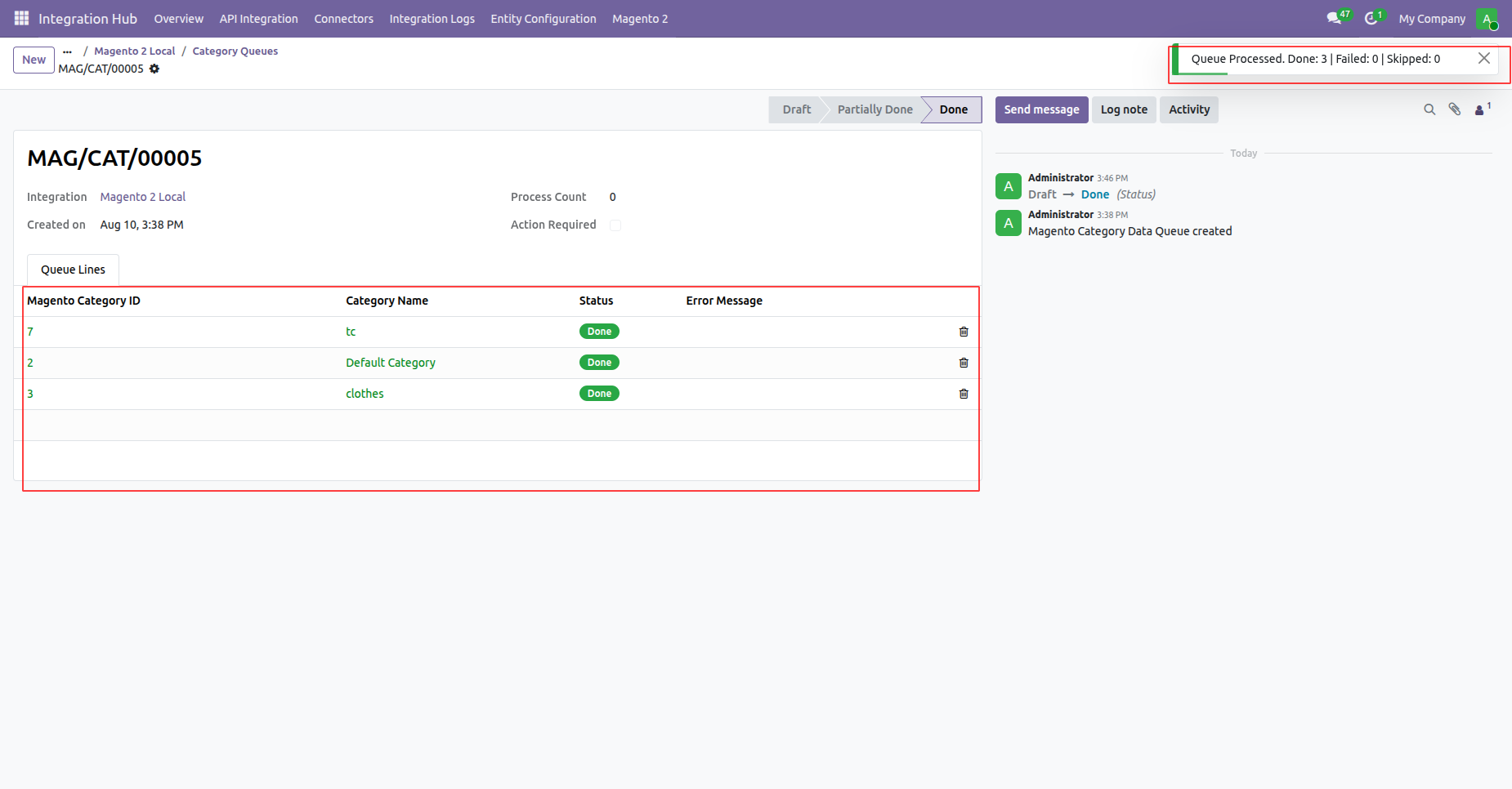 View synchronized category banner images and media attachments linked to Odoo category record forms