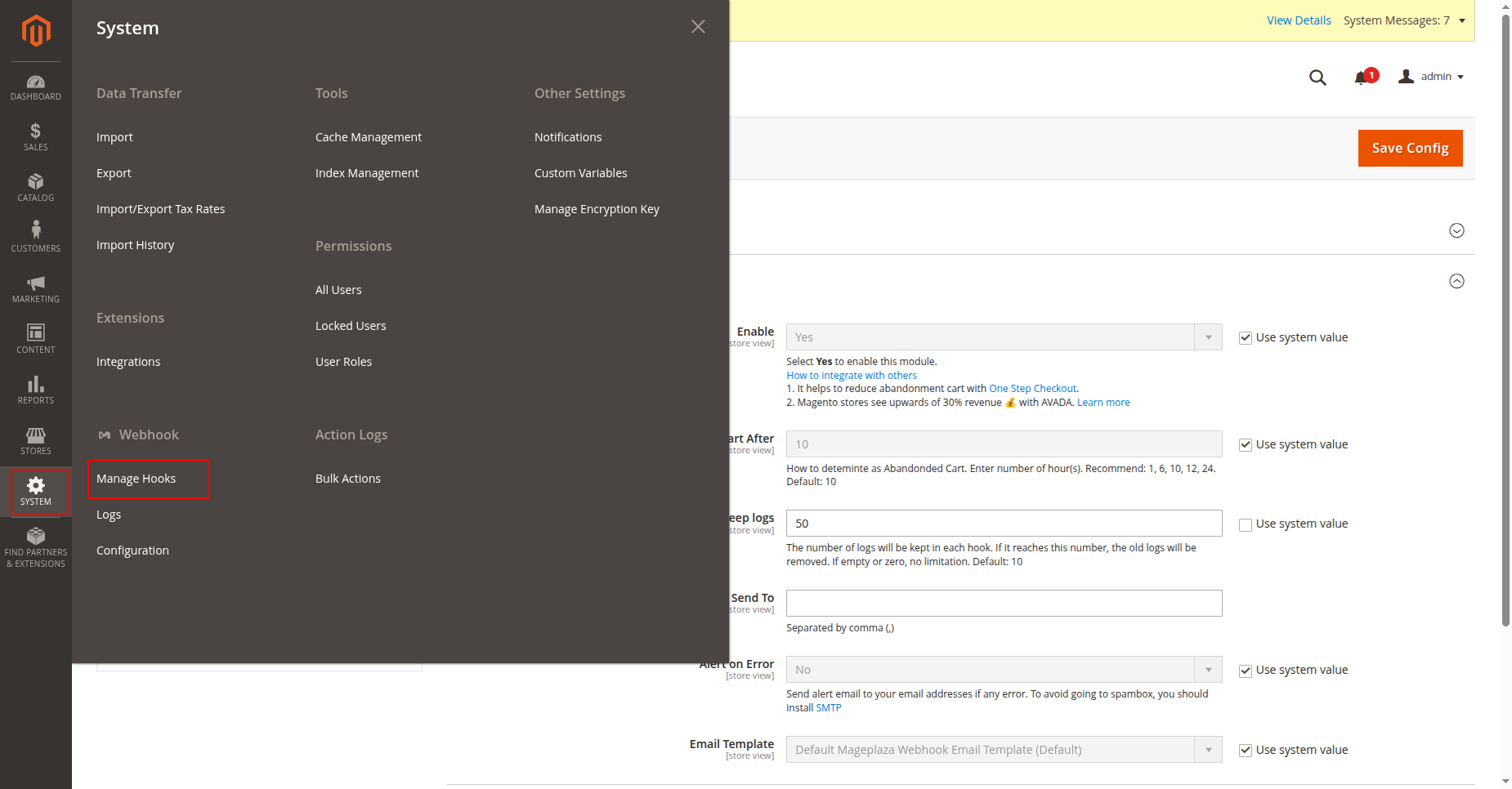 Enable real-time order webhooks for instantaneous sales order import upon customer checkout in Magento