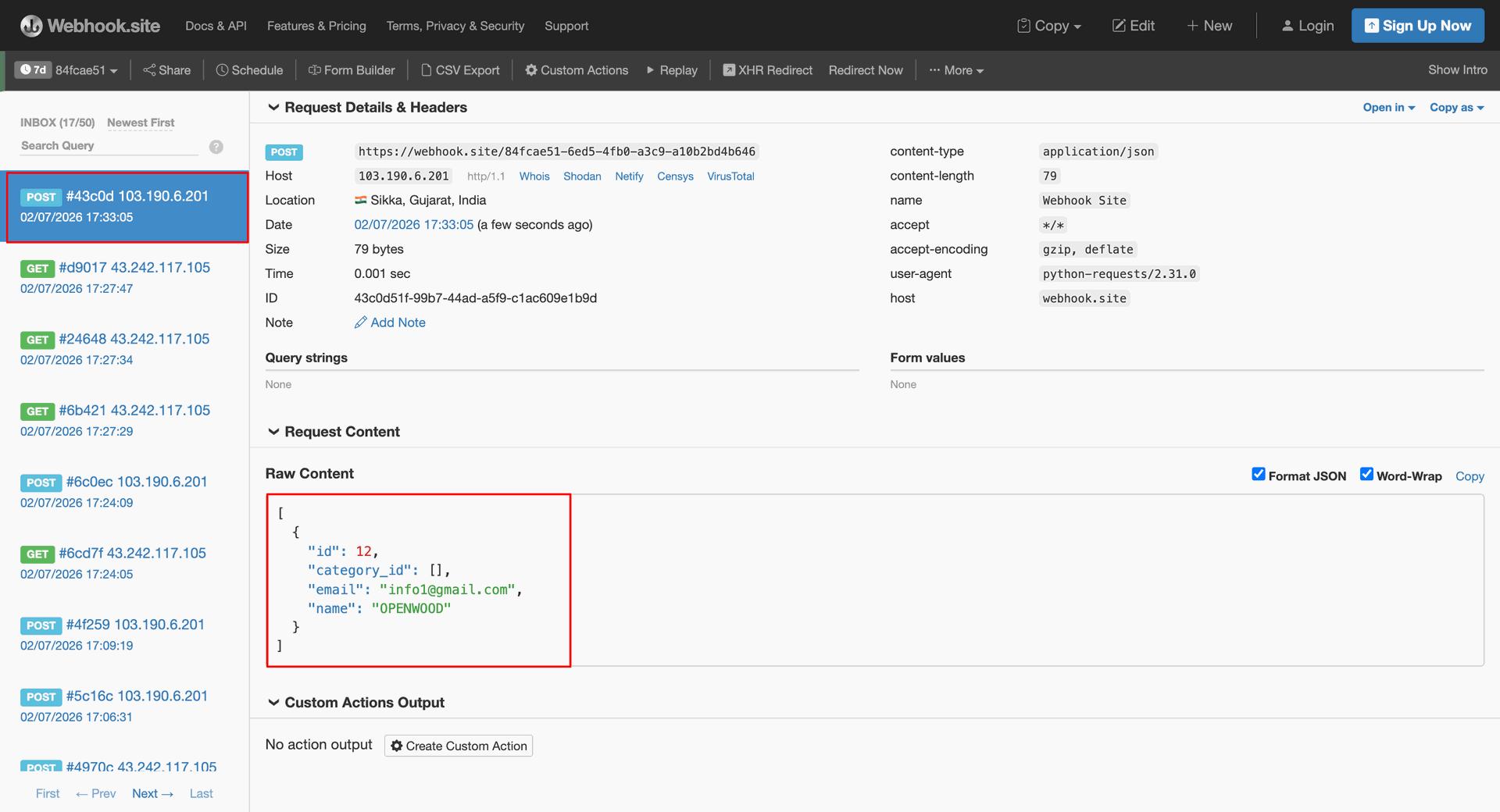 Transformed Webhook Payload Verification
