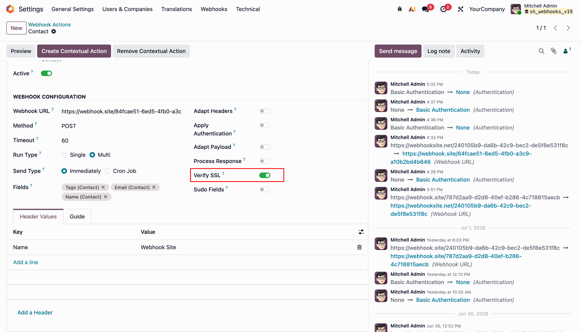 Verify SSL Toggle Setting