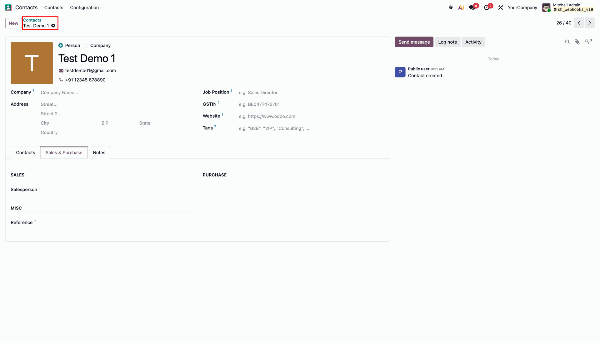 First Created Contact Record