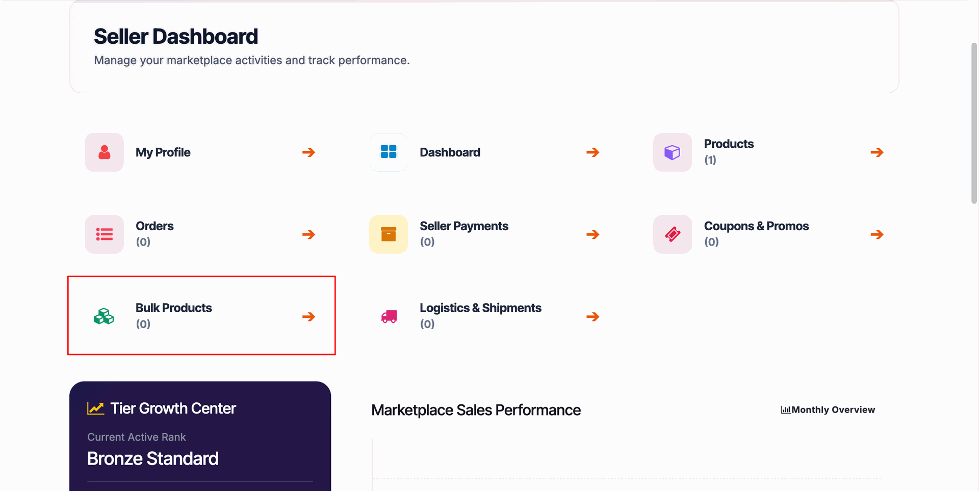 Seller Portal Bulk Product Import Wizard