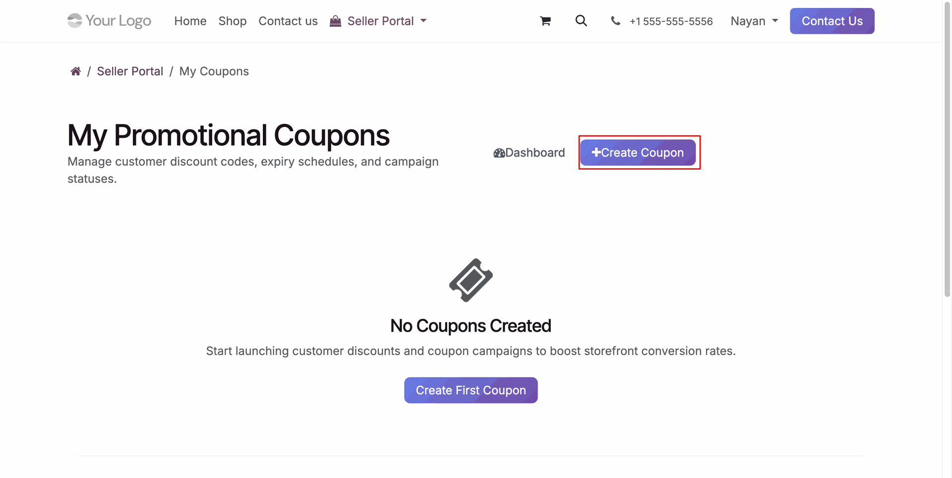 Configuring Seller Promotional Coupon
