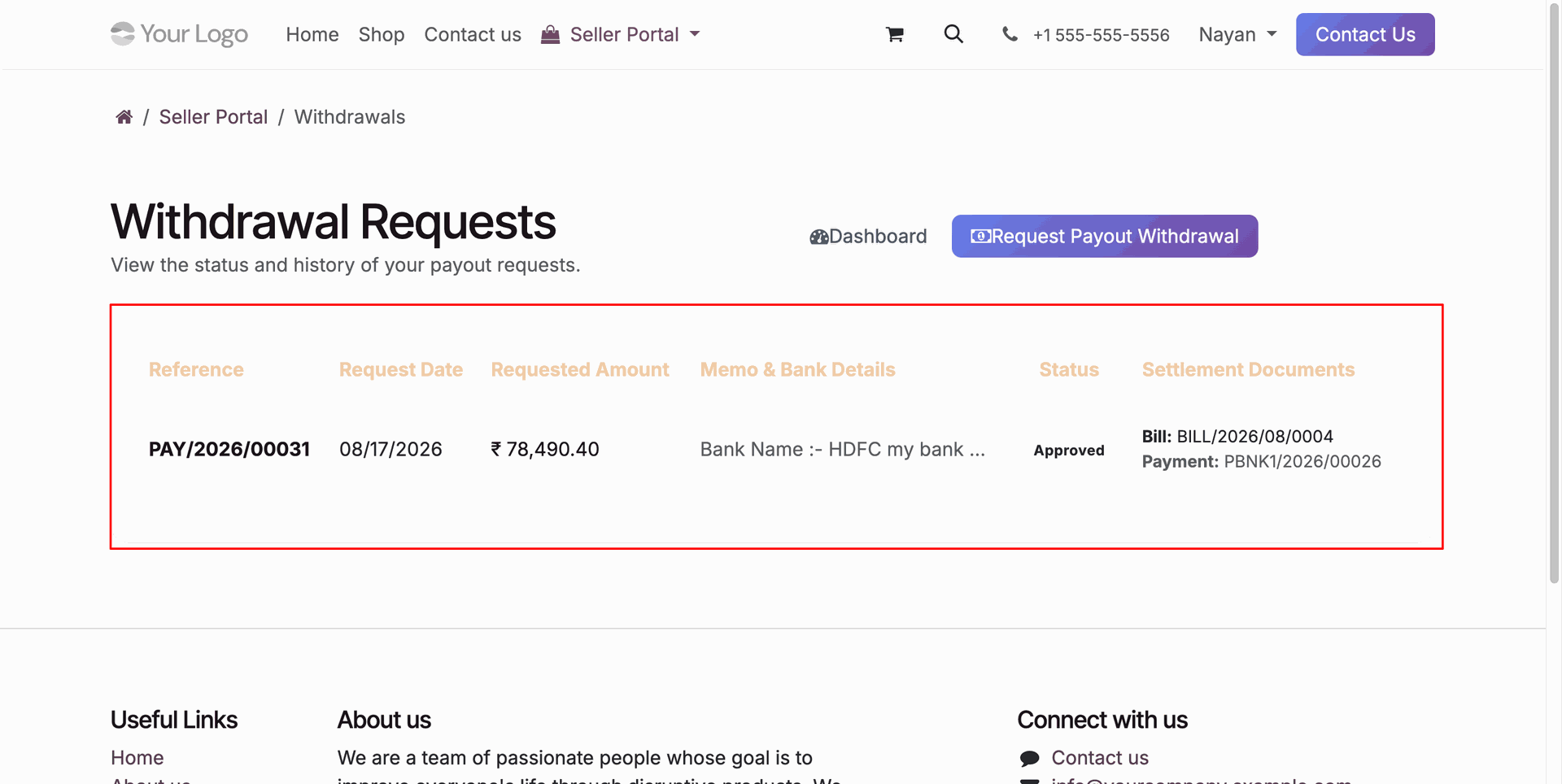 Updated Vendor Financial Balance Ledger