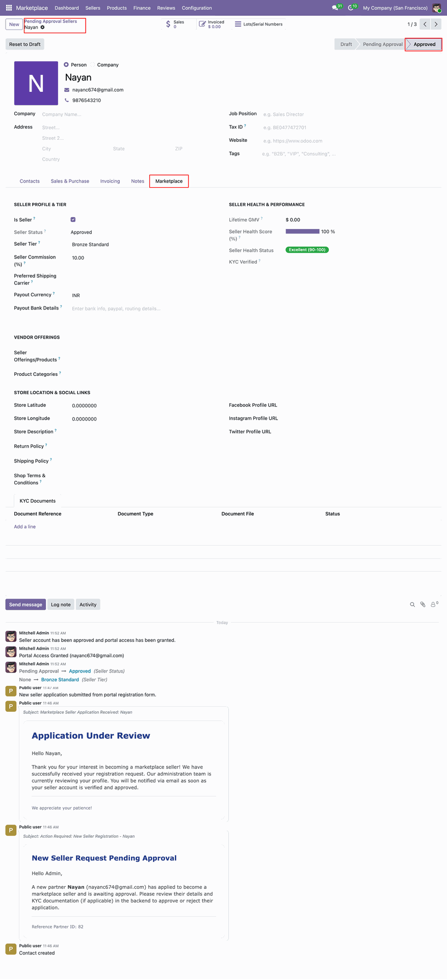 Editing Seller Profile Details