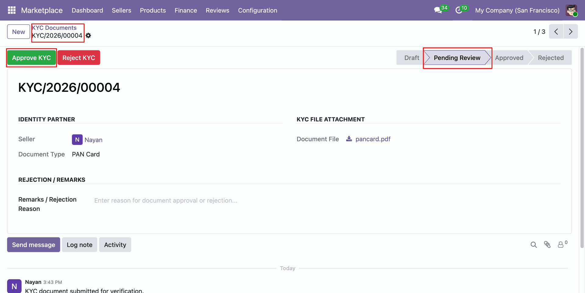 Submitted KYC Documents Review List