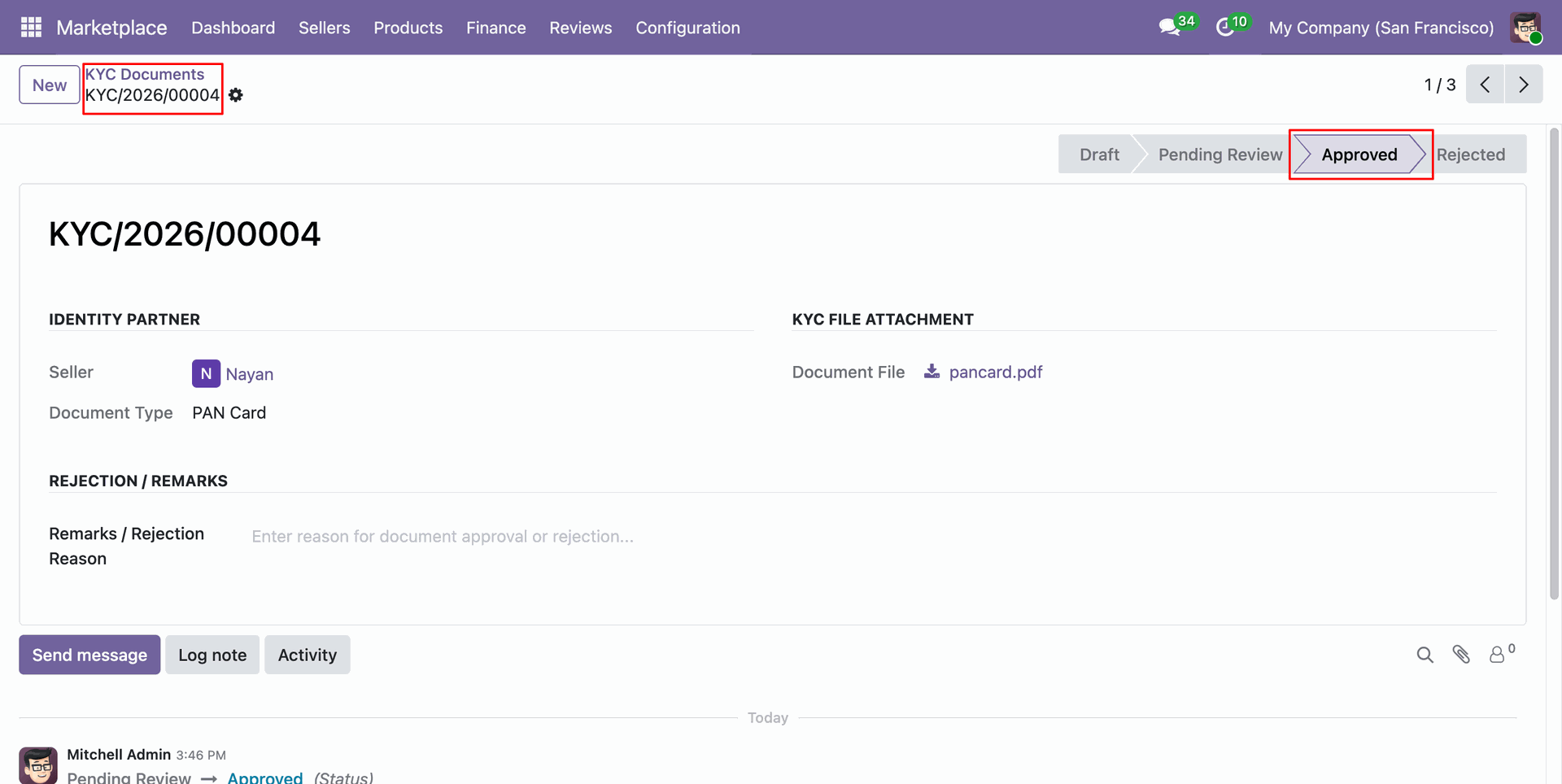Approving Submitted KYC Document