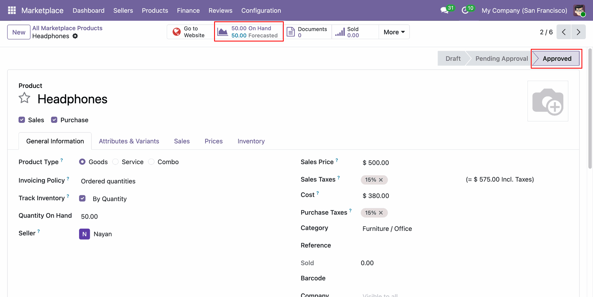 Approved Marketplace Products List