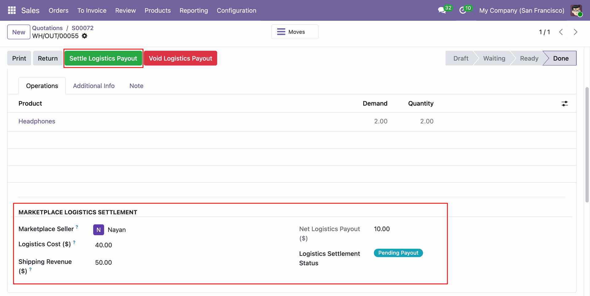 Main Marketplace Sales Order Form