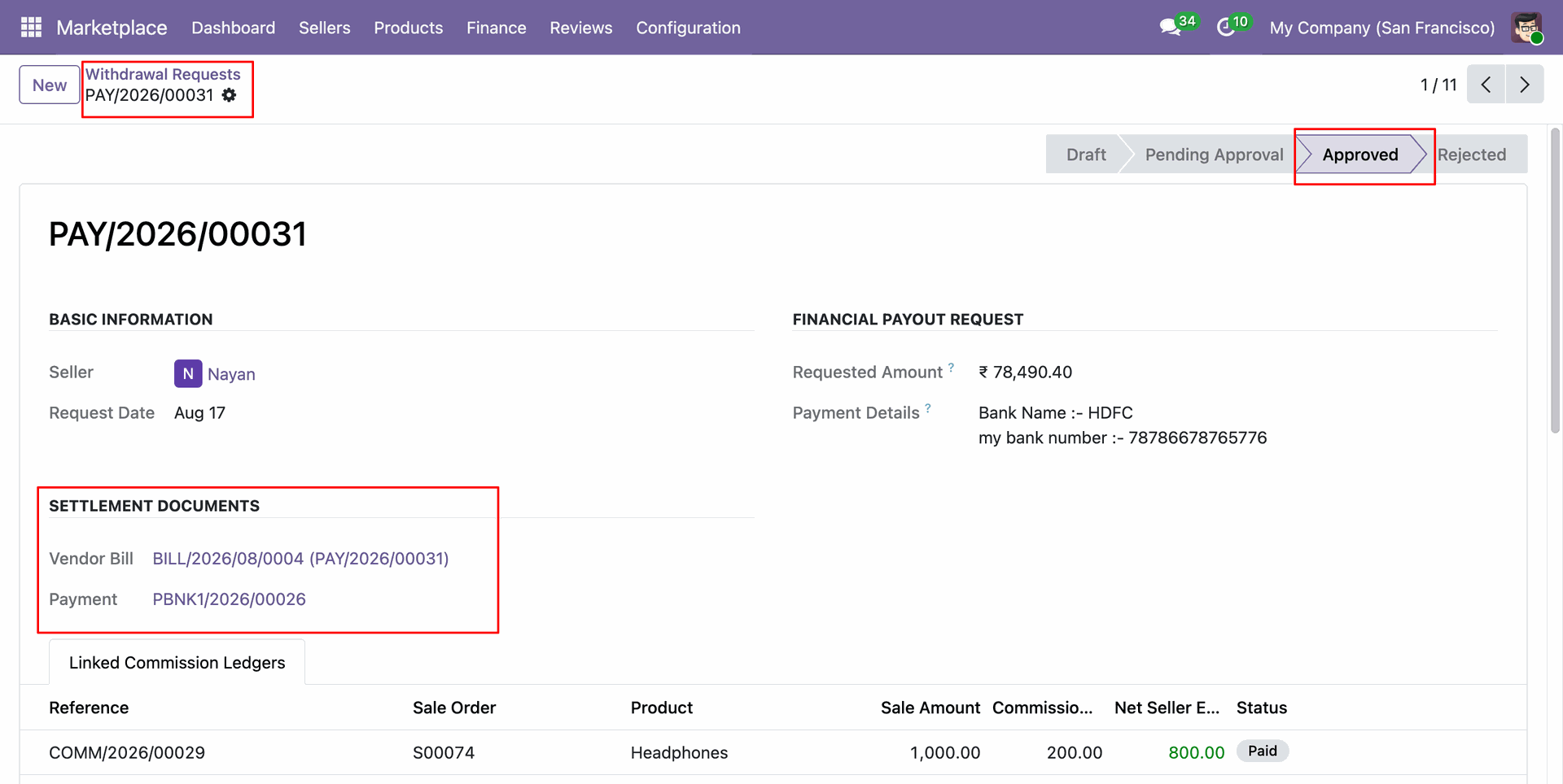 Approving and Processing Vendor Payout