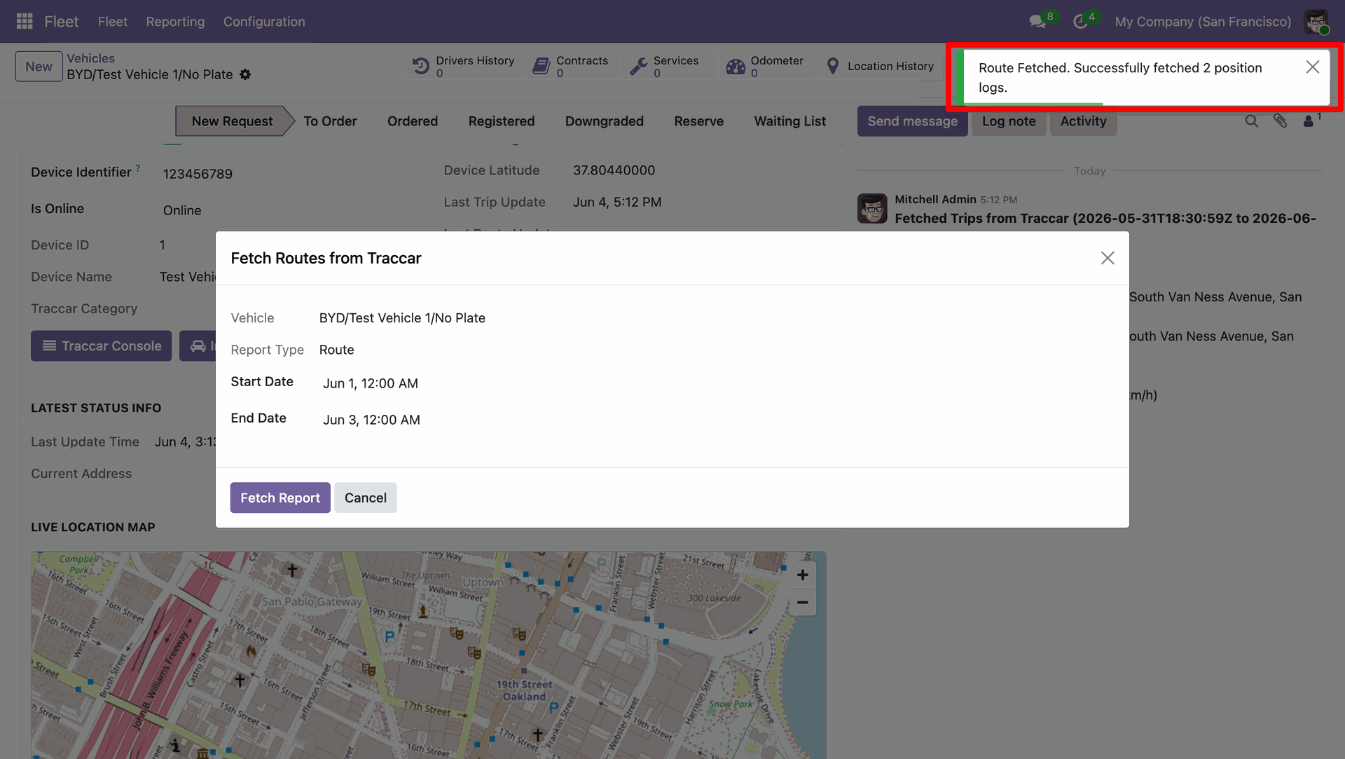 Import Routes Screenshot